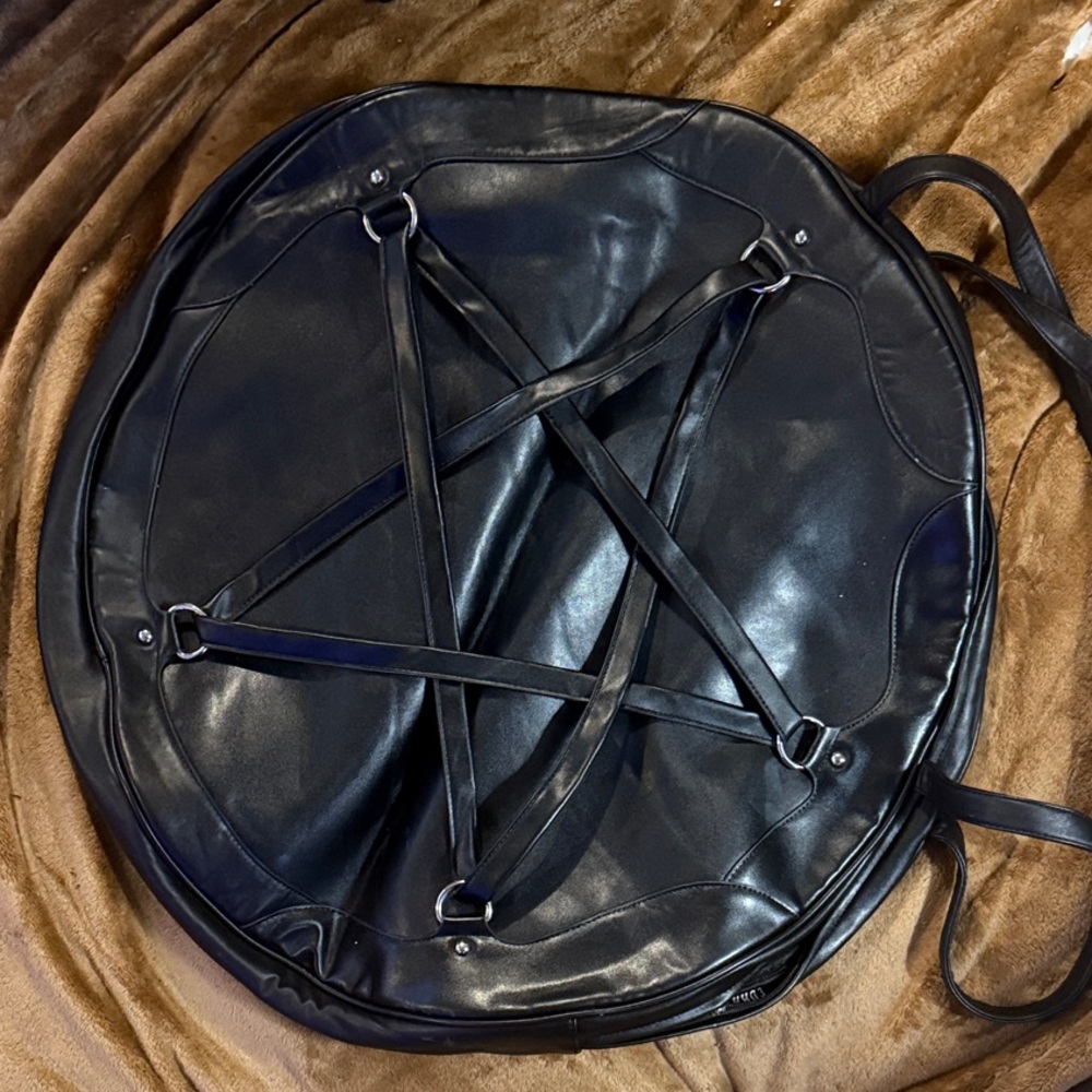 Current Mood Black Star Strap Tote